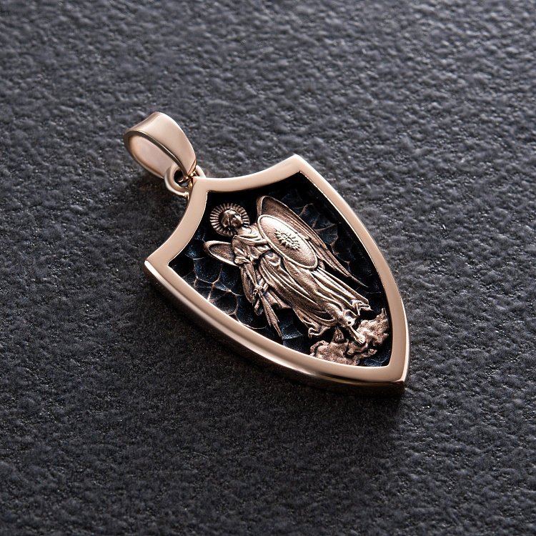 Золотой кулон "Архангел Михаил. Молитва" п03809 от ювелирного магазина Оникс - 2