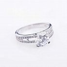 Серебряное помолвочное кольцо с фианитами 111838 от ювелирного магазина Оникс