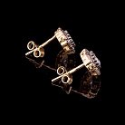 Золоті сережки-пусети з фіанітами с03891 от ювелирного магазина Оникс - 2