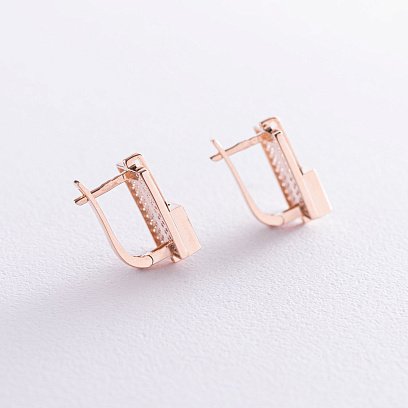 Золотые серьги с фианитами с06271 №3