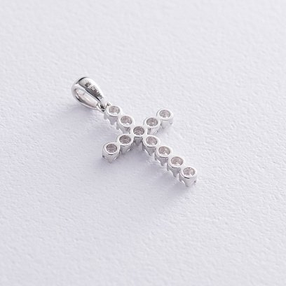 Золотой крестик с бриллиантами пб0231ri №3