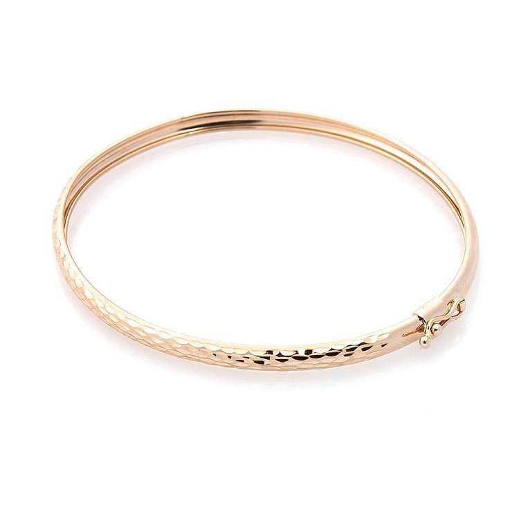 Жесткий золотой браслет б03371 от ювелирного магазина Оникс