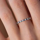 Золотое кольцо с бриллиантами и сапфирами кб0497ch от ювелирного магазина Оникс - 5