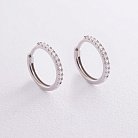 Серебряные серьги - кольца (фианиты) OR116411 от ювелирного магазина Оникс
