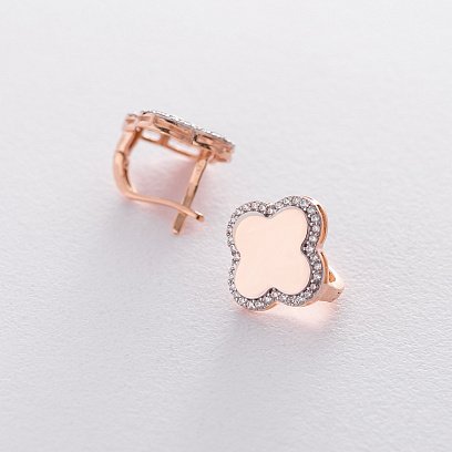 Золоті сережки "Конюшина" (фіаніт) с06172 №2