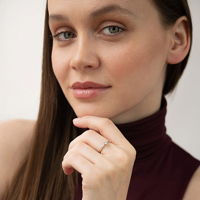 Заручальна золота каблучка з діамантом кб0605ri №2