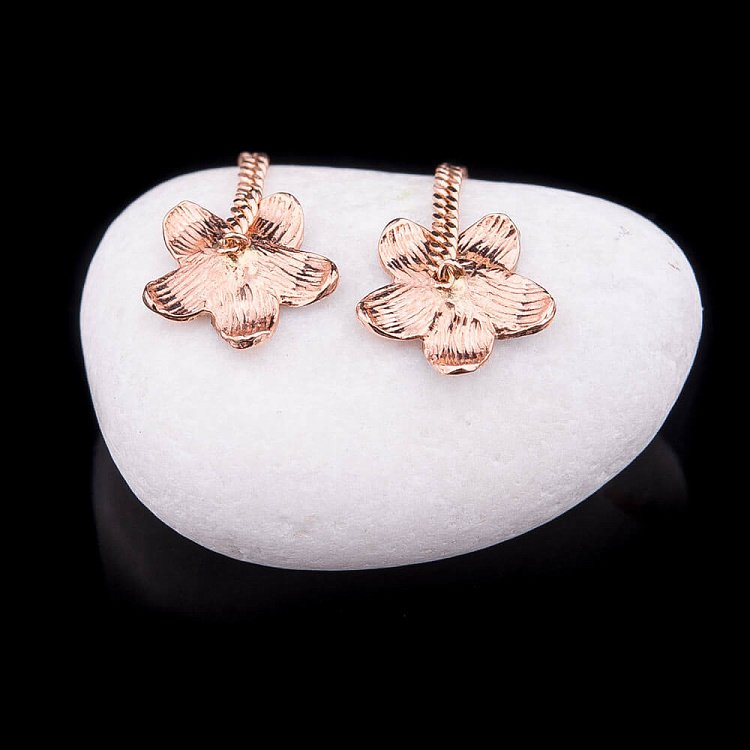 Золотые серьги "Цветочки" (фианиты) с01602 от ювелирного магазина Оникс - 2