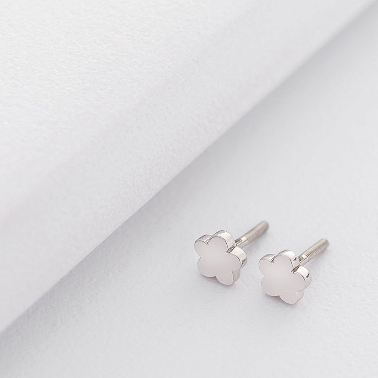 Золотые серьги-пусеты "Цветочки" с05591 от ювелирного магазина Оникс