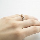 Золотое кольцо "Любил, люблю и буду любить"(белое, красное золото) к03103 от ювелирного магазина Оникс - 3