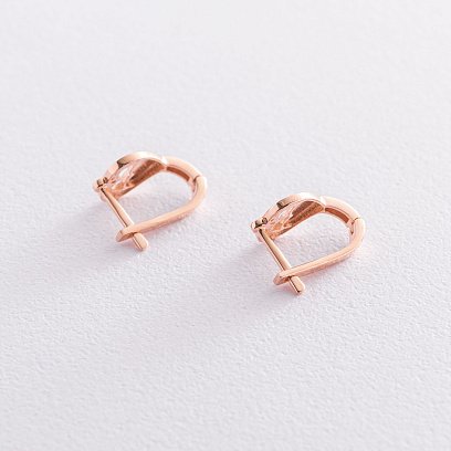 Золоті сережки "Сердечка" (фіаніти) с07387 №3