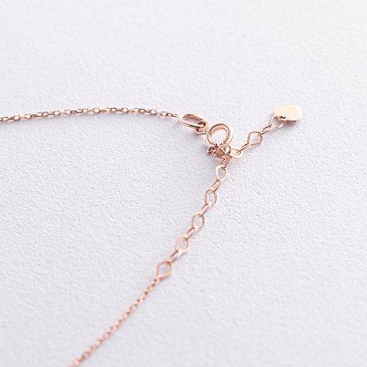 Колье "Клевер" в красном золоте (фианит) кол01837 №5