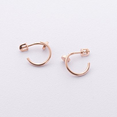 Серьги - пусеты "Гвоздь" в красном золоте с09180 №3