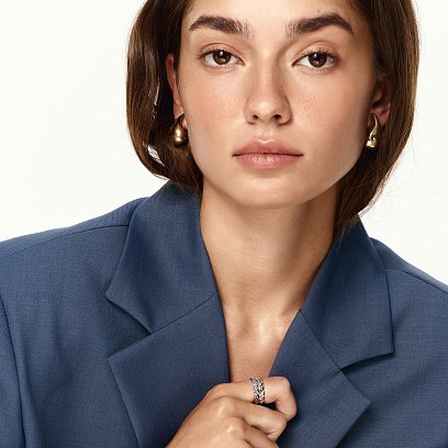 Серьги "Megan" в желтом золоте (Middle) с09086 №4