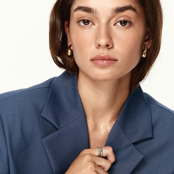 Серьги "Megan" в желтом золоте (Middle) с09086 №4