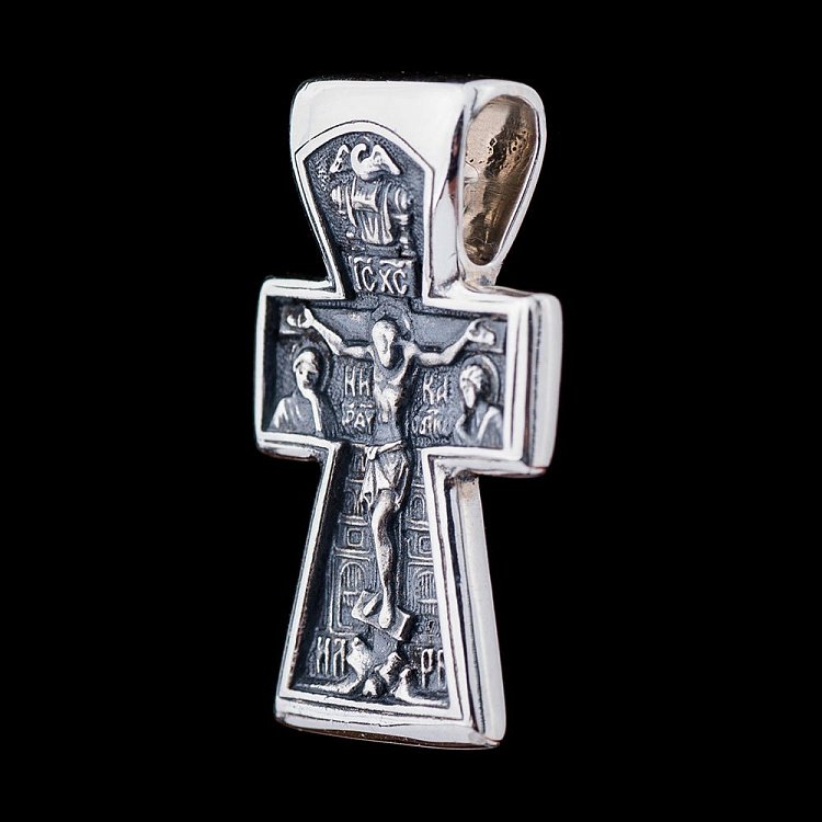 Серебряный крест "Распятие. Богоявление"(чернение) 13141 от ювелирного магазина Оникс - 5
