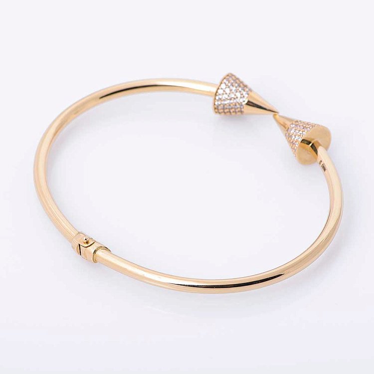 Золотий браслет "Конуси з фіанітами" б02129 від ювелірного магазину Онікс - 1