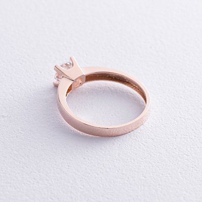 Заручальна золота каблучка з фіанітом к05751 №5