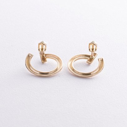 Серьги - пусеты "Evelyn" в желтом золоте с08657 №5