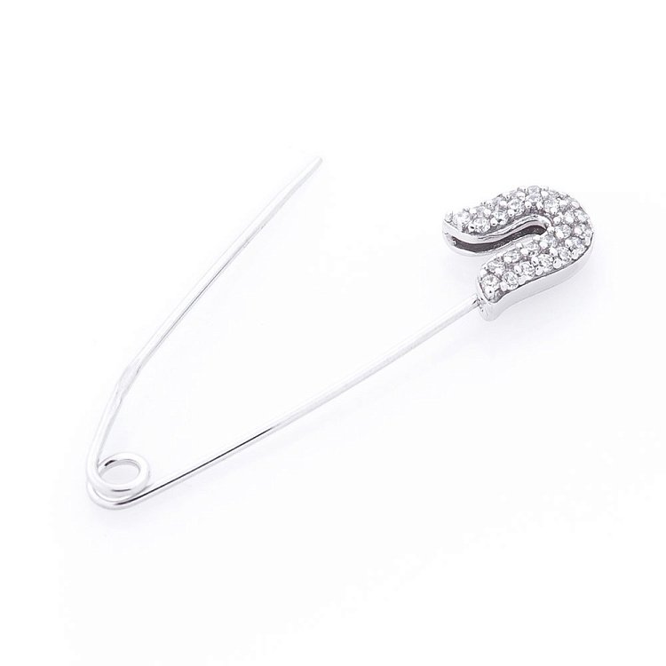 Золотая булавка с фианитами зак00288 от ювелирного магазина Оникс - 1