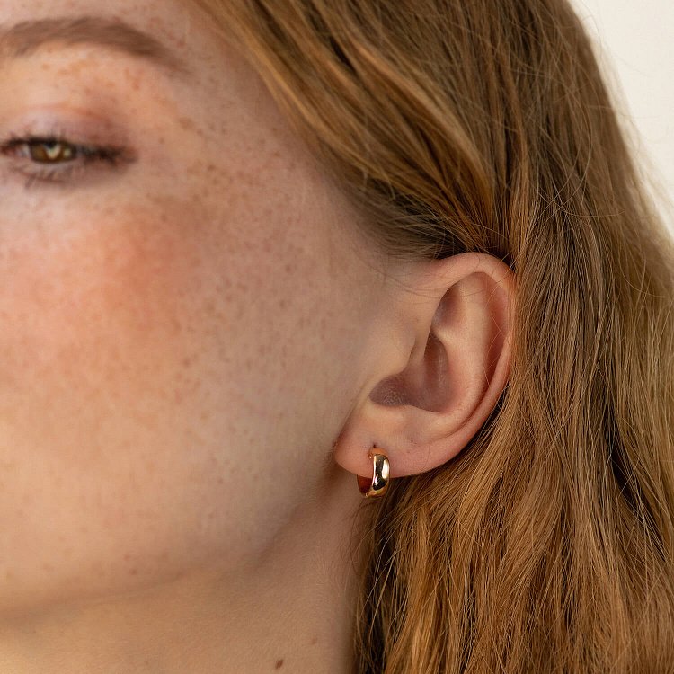 Серьги - кольца в красном золоте с08435 от ювелирного магазина Оникс - 9