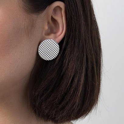 Срібні сережки "Комети структурні" 122492