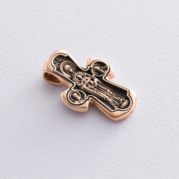 Золотий православний хрест '' Деісус.Божія Матір "Нікопея" п01829 від ювелірного магазину Онікс