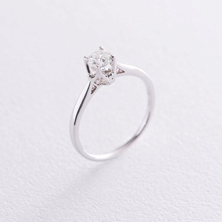 Помолвочное кольцо в белом золоте (бриллиант) кб0315lg от ювелирного магазина Оникс