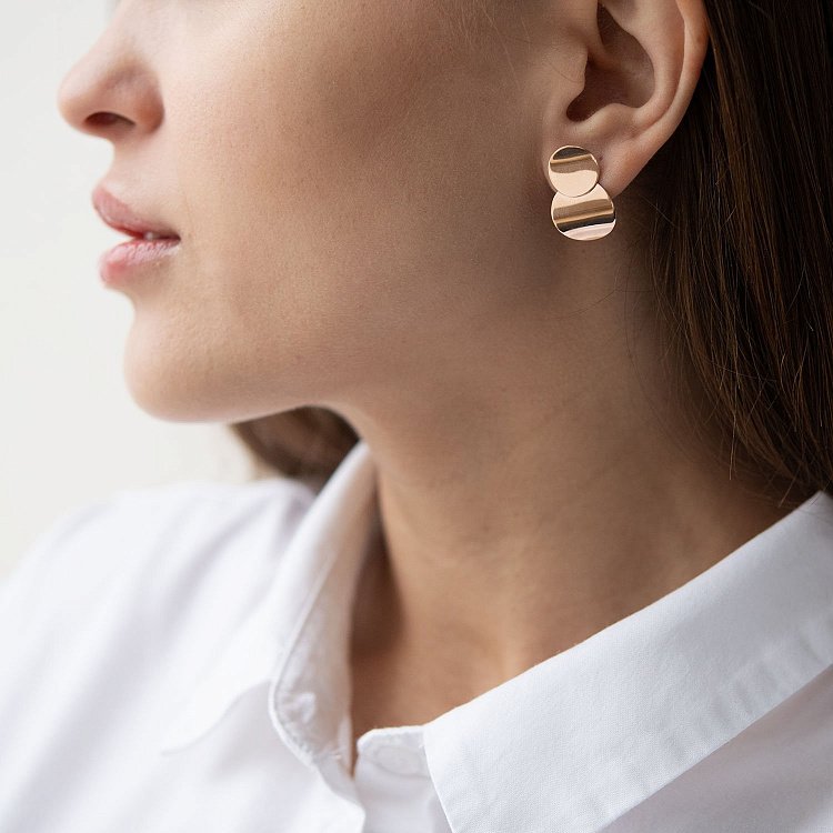 Сережки "Унікальні" в червоному золоті 470578 від ювелірного магазину Онікс - 9