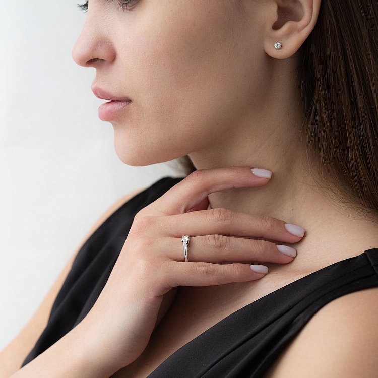 Золота каблучка з діамантом кб0333lg від ювелірного магазину Онікс - 1