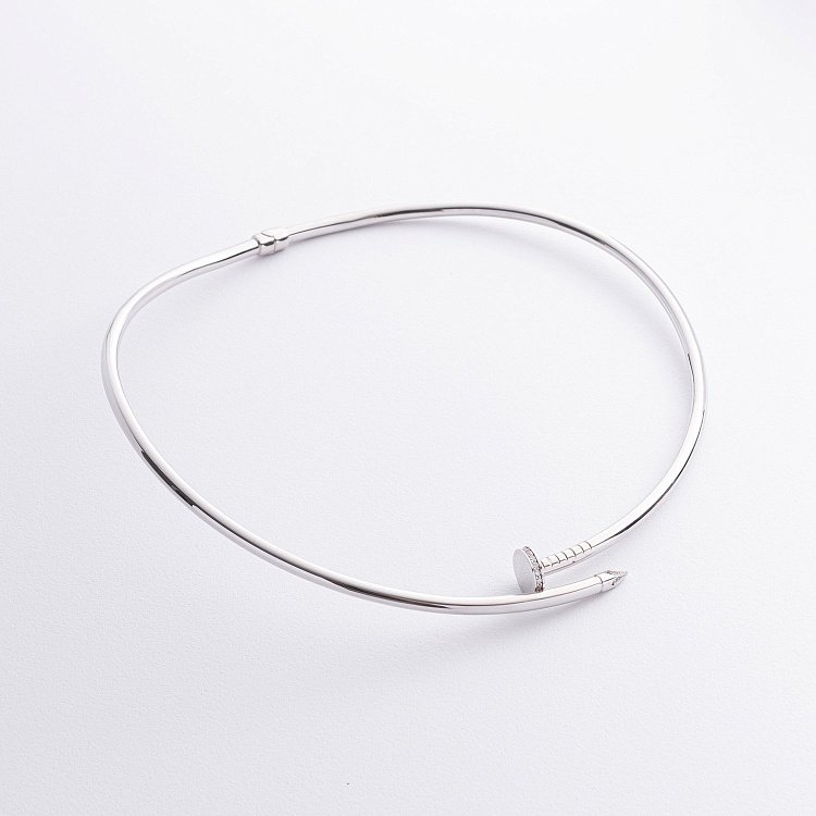 Кольє "Цвях" у білому золоті (фіаніти) кол02531 від ювелірного магазину Онікс