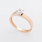 Золотое помолвочное кольцо с фианитом к04715 от ювелирного магазина Оникс