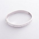 Жесткий браслет "Love" в серебре (фианиты) 141233 от ювелирного магазина Оникс