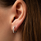 Золоті сережки - кільця з діамантами сб0610mi от ювелирного магазина Оникс - 3