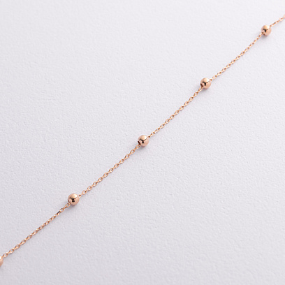 Браслет "Шарики" на ногу (красное, белое золото) б05315 №5