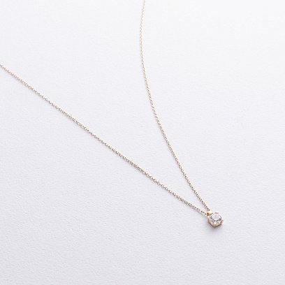 Колье с фианитом (желтое золото) кол00788 №3