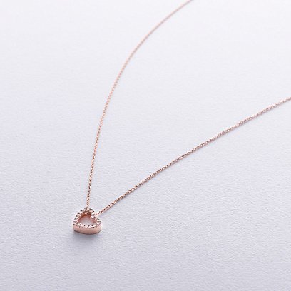 Золотое колье "Сердечко" с бриллиантами колб0131di №3