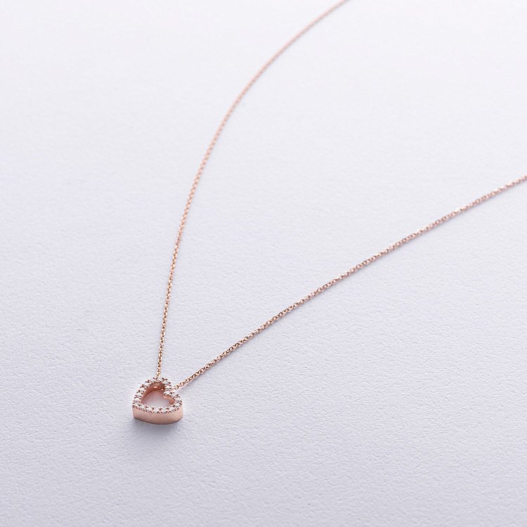 Золотое колье "Сердечко" с бриллиантами колб0131di от ювелирного магазина Оникс - 2