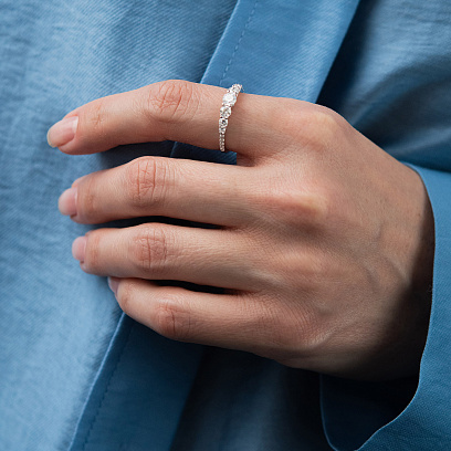 Золотое кольцо с бриллиантами кб0681mi №4