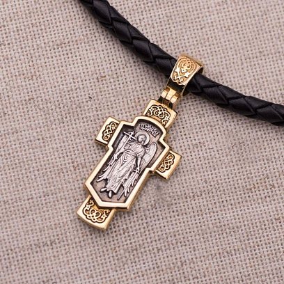 Срібний хрестик (чорніння, позолота) 131971 №3