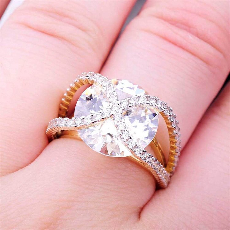 Золотое женское кольцо к02412 от ювелирного магазина Оникс - 4