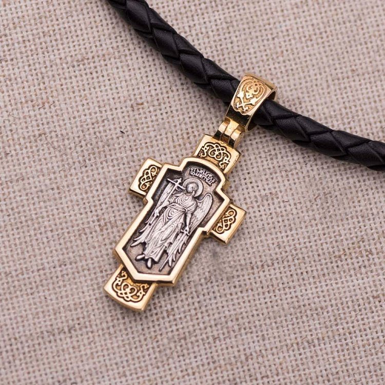 Срібний хрестик (чорніння, позолота) 131971 від ювелірного магазину Онікс - 2