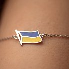 Браслет "Флаг Украины" в серебре (синяя и желтая эмаль) 141716 от ювелирного магазина Оникс - 3