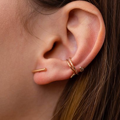 Золота сережка - каффа "Змія" с08215 №2