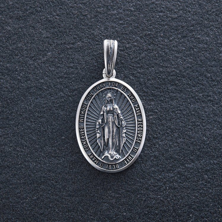 Серебряный кулон "Дева Мария" 7115 от ювелирного магазина Оникс - 5