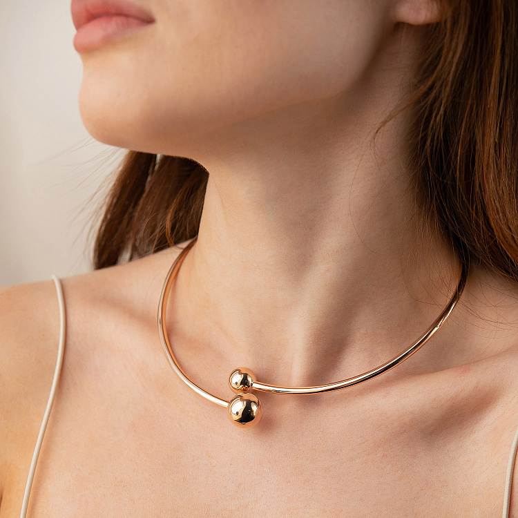 Кольє - чокер "Кульки" (червоне золото) кол02618 від ювелірного магазину Онікс