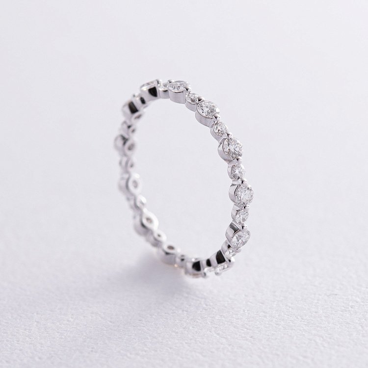 Кольцо в белом золоте с бриллиантами кб0498ch от ювелирного магазина Оникс