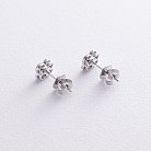 Золоті сережки - пусети "Клевер" з діамантами сб0462mi от ювелирного магазина Оникс - 1