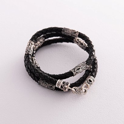 Кожаный шнурок с серебряной застежкой 535 №3