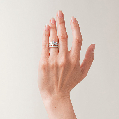 Заручальна срібна каблучка "Я тебе кохаю" з фіанітами 1768 №3