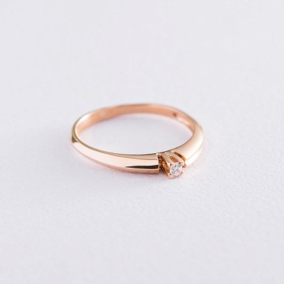 Золота заручальна каблучка з фіанітом к05557 №3